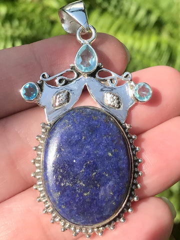 Lapis Lazuli and Blue Topaz Pendant - Morganna’s Treasures 