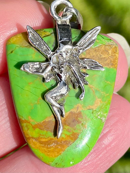 Green Mohave Turquoise Fairy Pendant - Morganna’s Treasures 