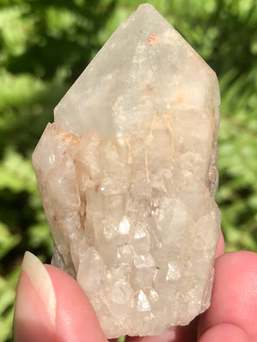 Rough Candle Quartz Palm Stone - Morganna’s Treasures 