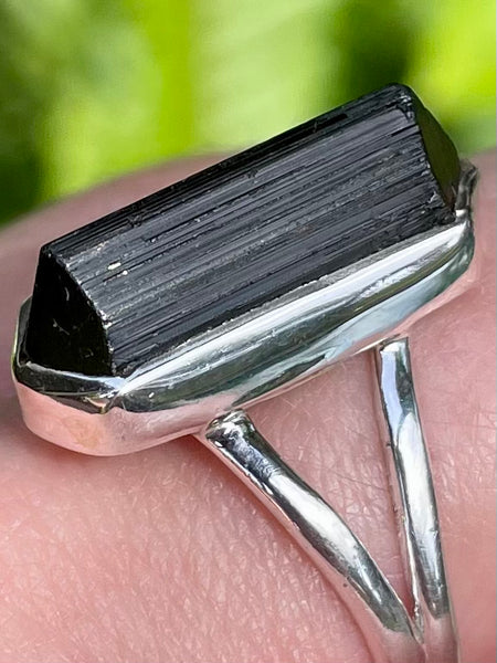 Rough Black Tourmaline Ring Size 8.5 - Morganna’s Treasures 