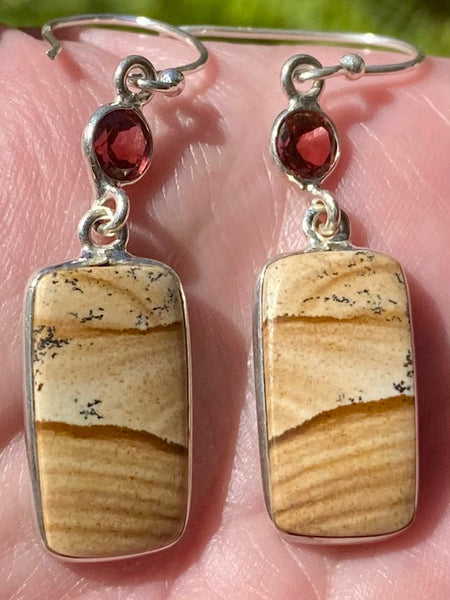 Picture Jasper and Garnet Earrings - Morganna’s Treasures 