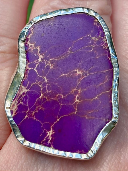 Purple Sea Sediment Jasper Slice Ring Size 7.5 - Morganna’s Treasures 