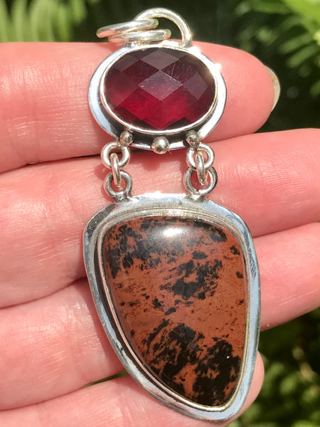 Mahogany Obsidian and Garnet Pendant - Morganna’s Treasures 