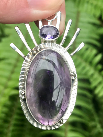 Chevron Amethyst and Amethyst Pendant - Morganna’s Treasures 