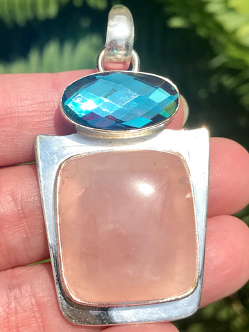 Rose Quartz and Mystic Topaz Pendant - Morganna’s Treasures 