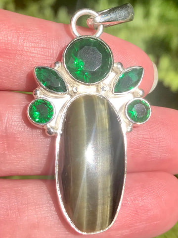 Tigers Eye and Chrome Diopside Pendant - Morganna’s Treasures 