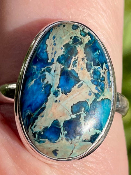 Blue Sea Sediment Jasper Ring Size 10 - Morganna’s Treasures 