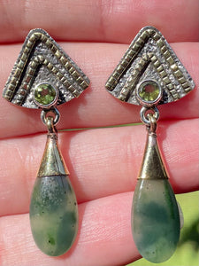 Nephrite Jade and Peridot Earrings - Morganna’s Treasures 