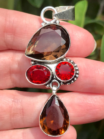 Garnet and Smoky Quartz Pendant - Morganna’s Treasures 