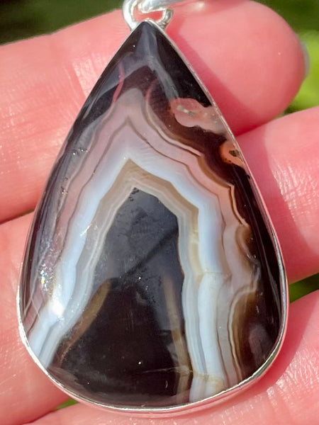 Black Banded Agate Pendant - Morganna’s Treasures 