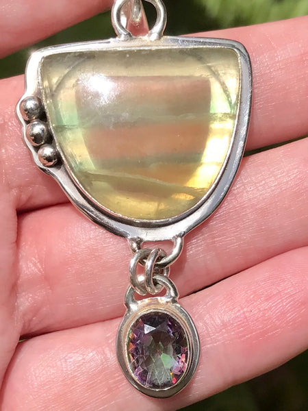 Yellow Fluorite and Mystic Topaz Pendant - Morganna’s Treasures 