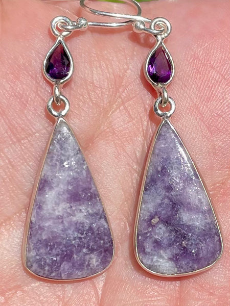 Lepidolite and Purple Amethyst Earrings - Morganna’s Treasures 