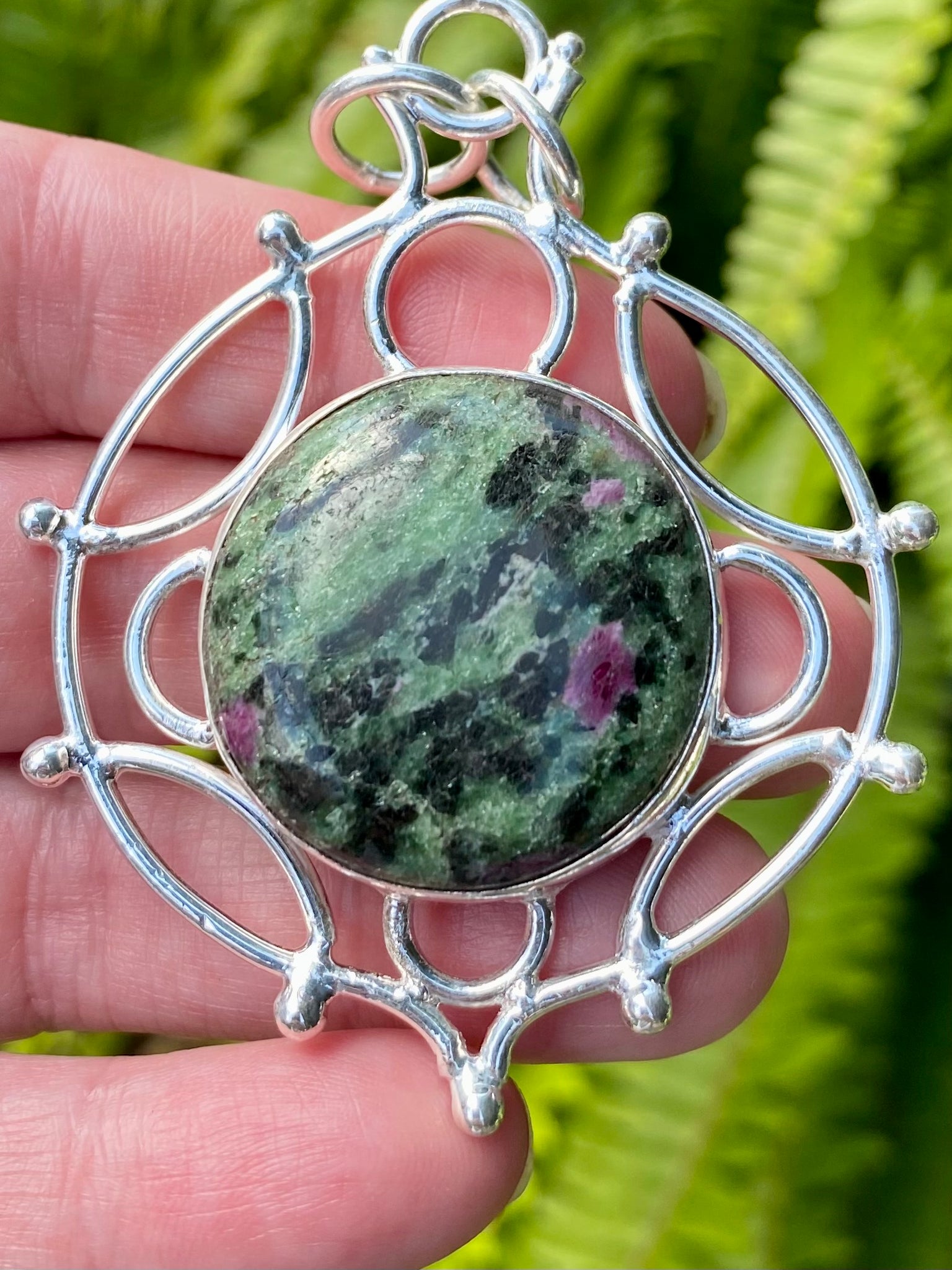 Large Ruby in Zoisite Pendant - Morganna’s Treasures 
