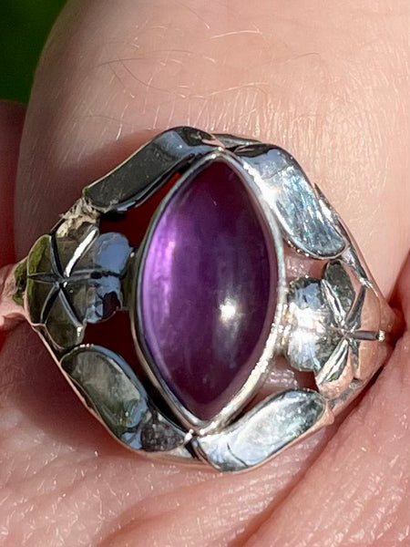 Purple Amethyst Flower Ring Size 7 - Morganna’s Treasures 