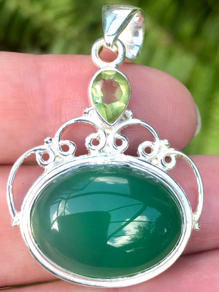 Green Onyx and Peridot Pendant - Morganna’s Treasures 