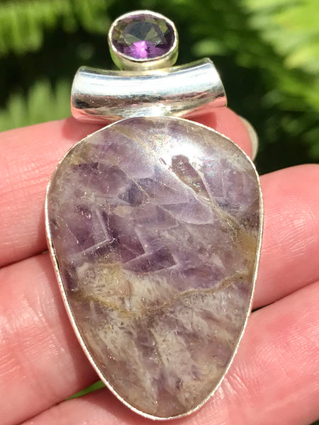 Chevron Amethyst and Amethyst Pendant - Morganna’s Treasures 