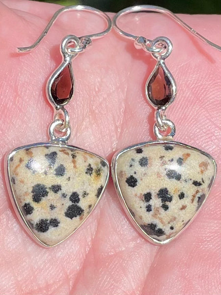 Dalmatian Jasper and Smoky Quartz Earrings - Morganna’s Treasures 