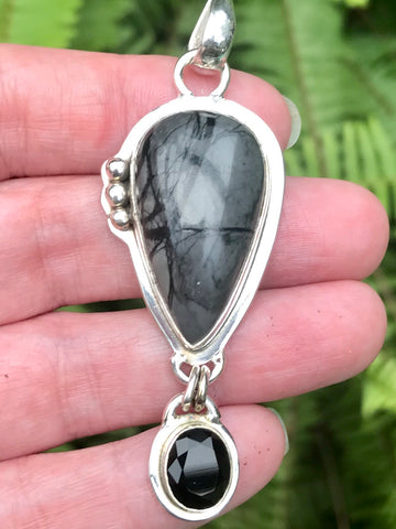 Picasso Jasper and Black Onyx  Pendant - Morganna’s Treasures 