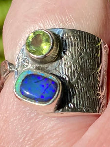Sterling Opal and Peridot Ring Size 7.5 - Morganna’s Treasures 