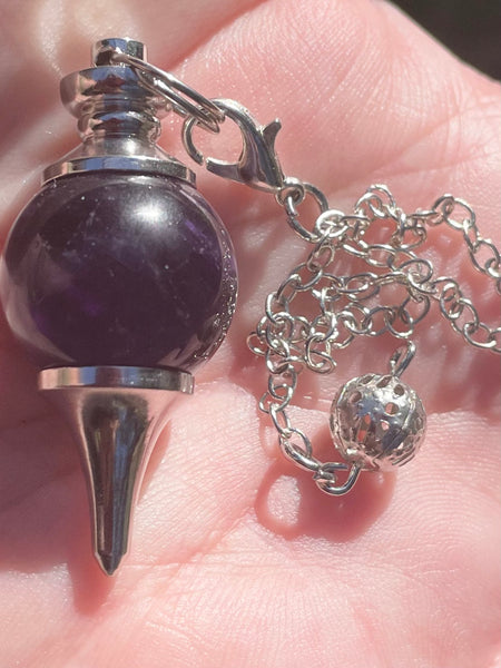 Purple Amethyst Ball Pendulum - Morganna’s Treasures 