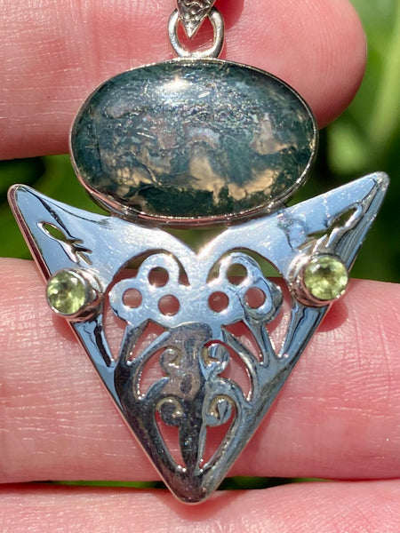 Moss Agate and Peridot Pendant - Morganna’s Treasures 