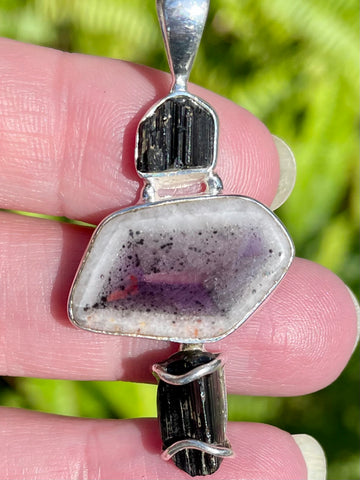 Auralite 23 and Black Tourmaline Pendant - Morganna’s Treasures 