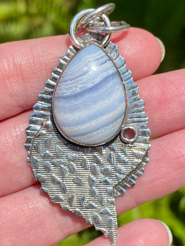 Blue Lace Agate Pendant - Morganna’s Treasures 