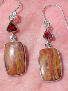 Noreena Jasper and Garnet Earrings - Morganna’s Treasures 