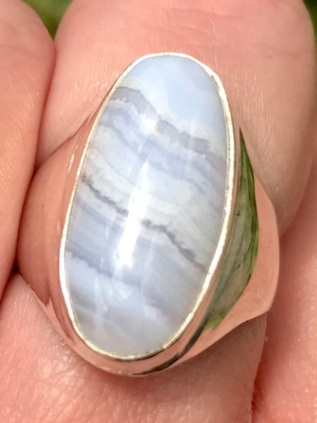 Blue Lace Agate Cocktail Ring Size 7.5 - Morganna’s Treasures 