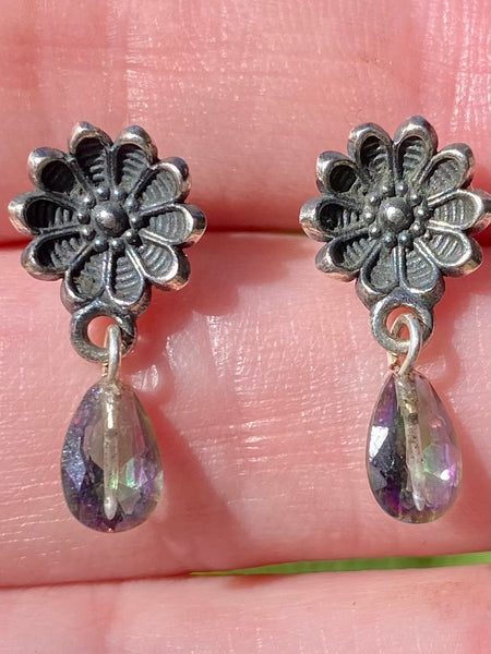 Mystic Topaz Flower Stud Earrings - Morganna’s Treasures 