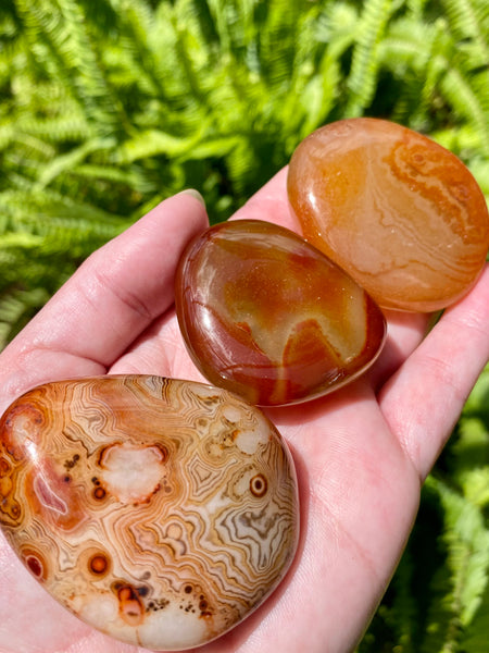 Medium Sardonyx Palm Stones - Morganna’s Treasures 