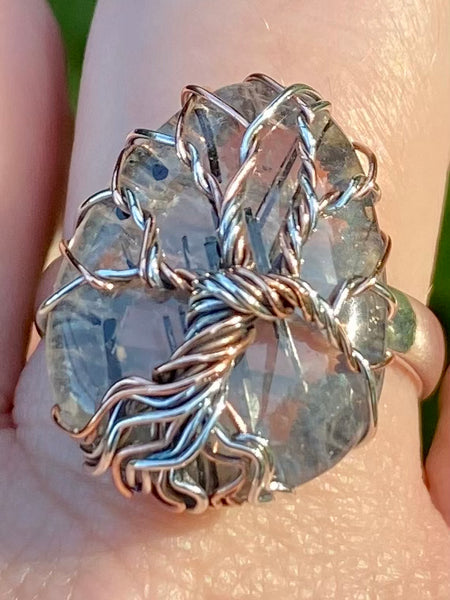 Wire-Wrapped Tourmanilated Quartz Ring Size 9 - Morganna’s Treasures 