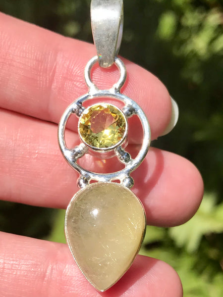 Rutilated Quartz and Lemon Topaz Pendant - Morganna’s Treasures 