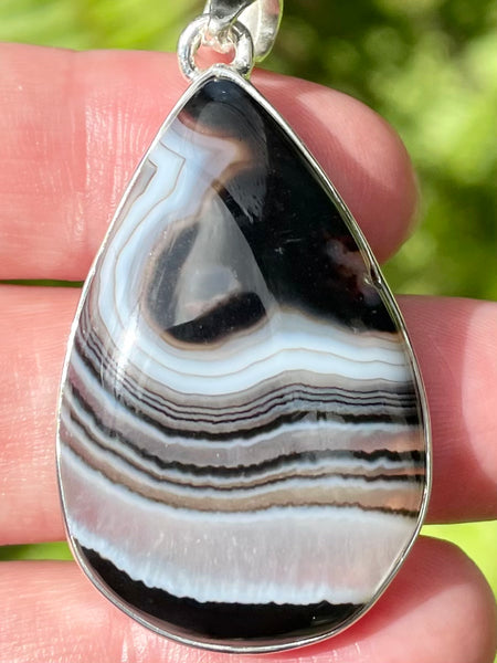 Black Banded Agate Pendant - Morganna’s Treasures 