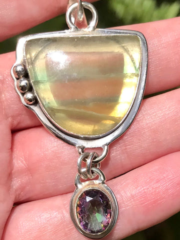 Yellow Fluorite and Mystic Topaz Pendant - Morganna’s Treasures 