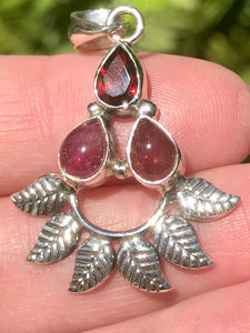 Pink Tourmaline and Garnet Pendant - Morganna’s Treasures 