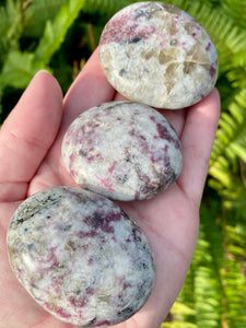Medium Pink Tourmaline Palm Stone - Morganna’s Treasures 