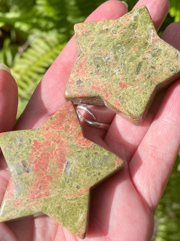 Unakite Star Palm Stone - Morganna’s Treasures 