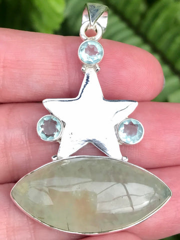 Prehnite and Apatite Pendant - Morganna’s Treasures 