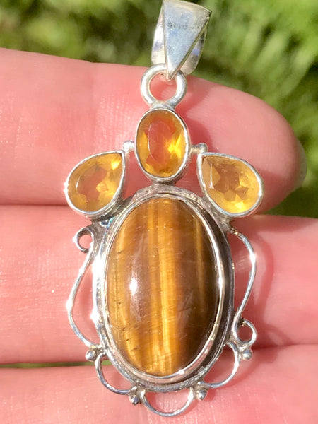 Tigers Eye and Citrine Pendant - Morganna’s Treasures 