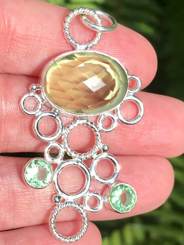 Green Amethyst (Prasiolite) and Peridot Pendant - Morganna’s Treasures 