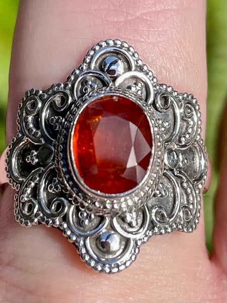 Gorgeous Faceted Orange Kyanite Ring Size 9 - Morganna’s Treasures 