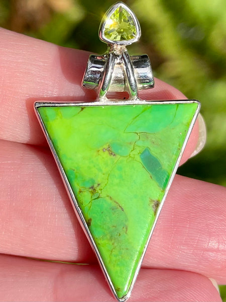 Green Mohave Turquoise and Peridot Pendant - Morganna’s Treasures 