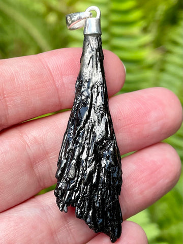 Rough Black Kyanite Pendant - Morganna’s Treasures 