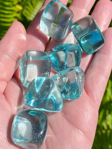 Aqua Obsidian Tumbled Stones - Morganna’s Treasures 
