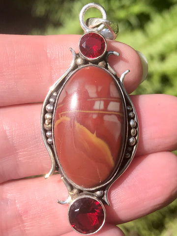 Noreena Jasper and Garnet Pendant - Morganna’s Treasures 