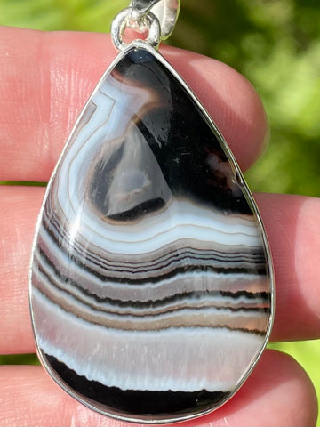 Black Banded Agate Pendant - Morganna’s Treasures 