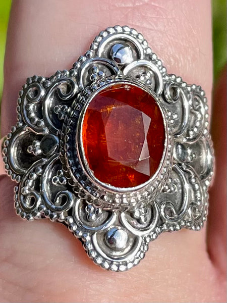 Gorgeous Faceted Orange Kyanite Ring Size 9 - Morganna’s Treasures 