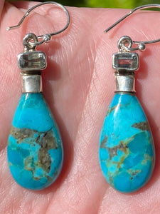 Mohave Blue Turquoise And Blue Topaz Earrings - Morganna’s Treasures 