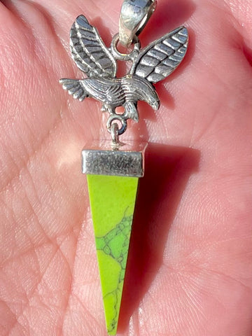 Green Mohave Turquoise Eagle Pendant - Morganna’s Treasures 